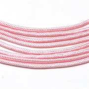 Elastisk gummi-nylonsnor. Lyserød. 1 mm. 25 meter